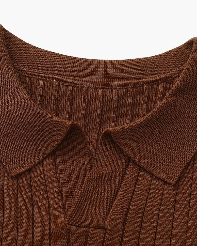 Dimitri - Premium Ribbet Strikket Poloshirt