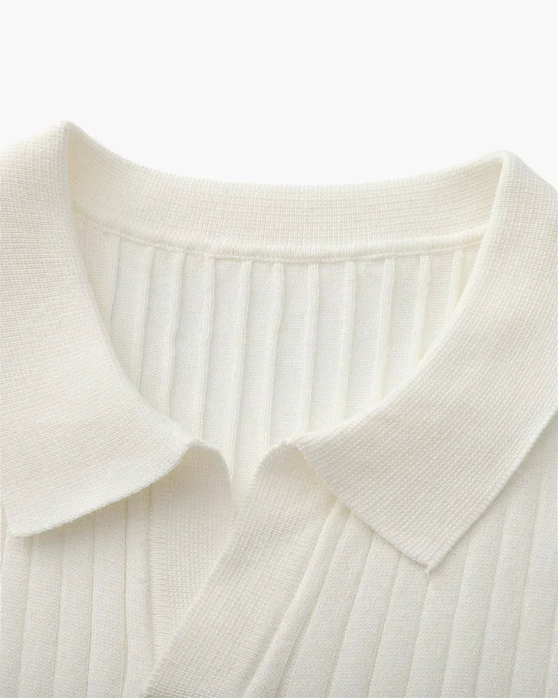 Dimitri - Premium Ribbet Strikket Poloshirt