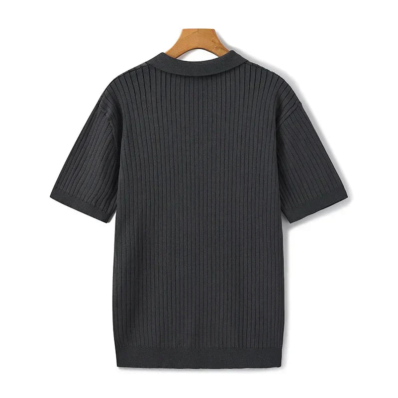 Dimitri - Premium Ribbet Strikket Poloshirt