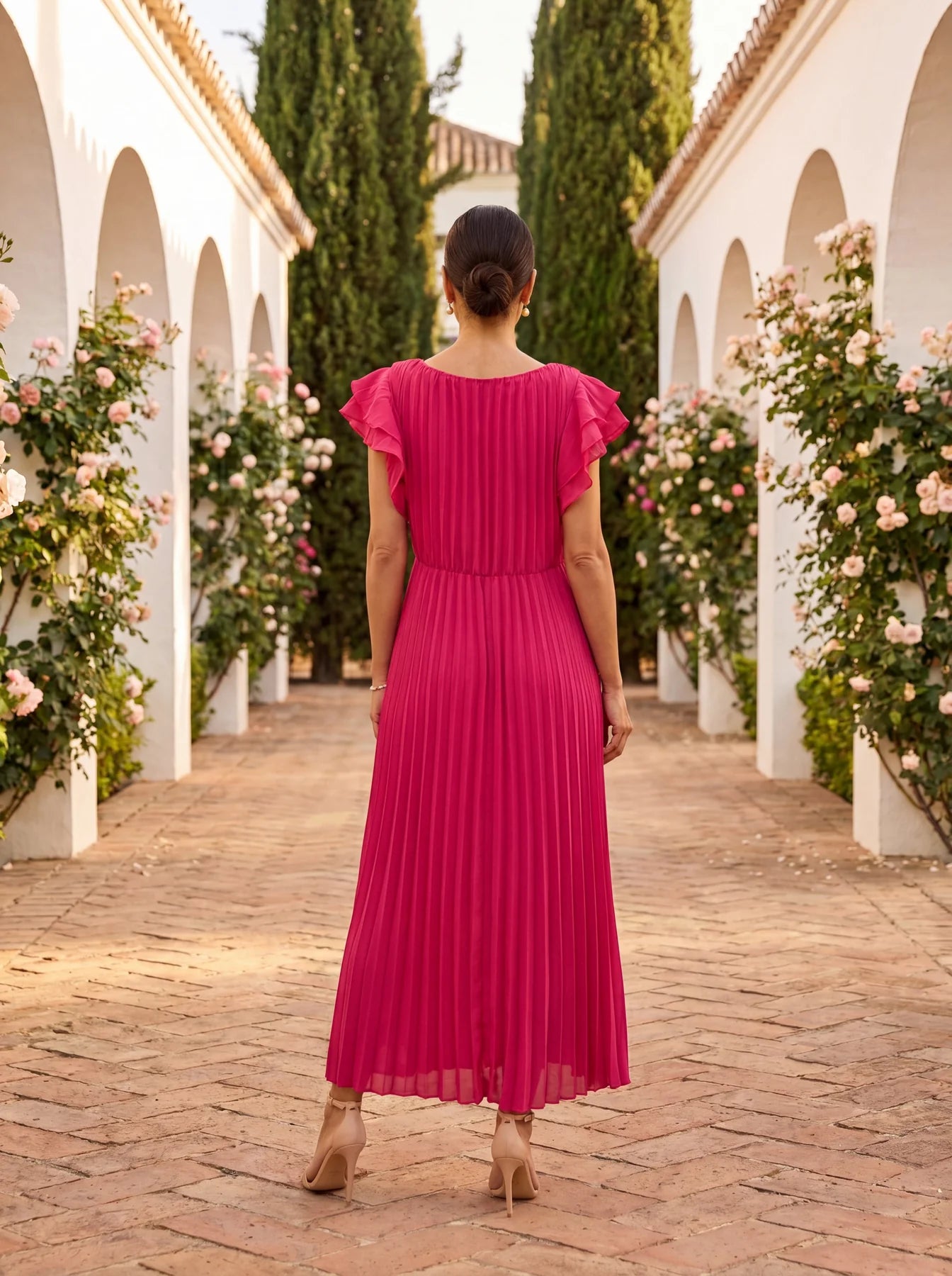 Rosanna - Vestido Largo de Ceremonia Elegante Plisado
