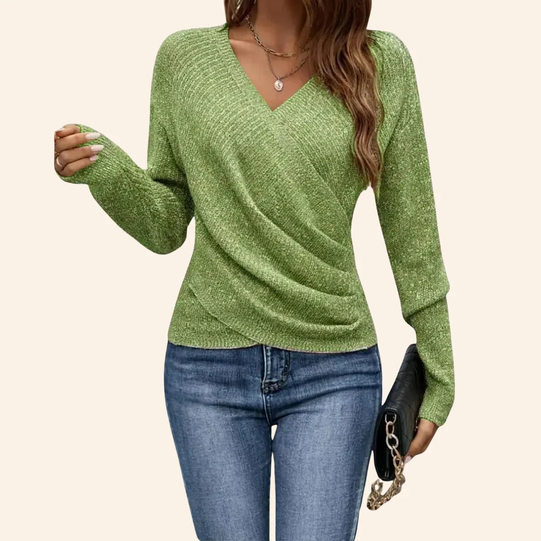 Amalya - Suéter Elegante De Algodón Cruzado