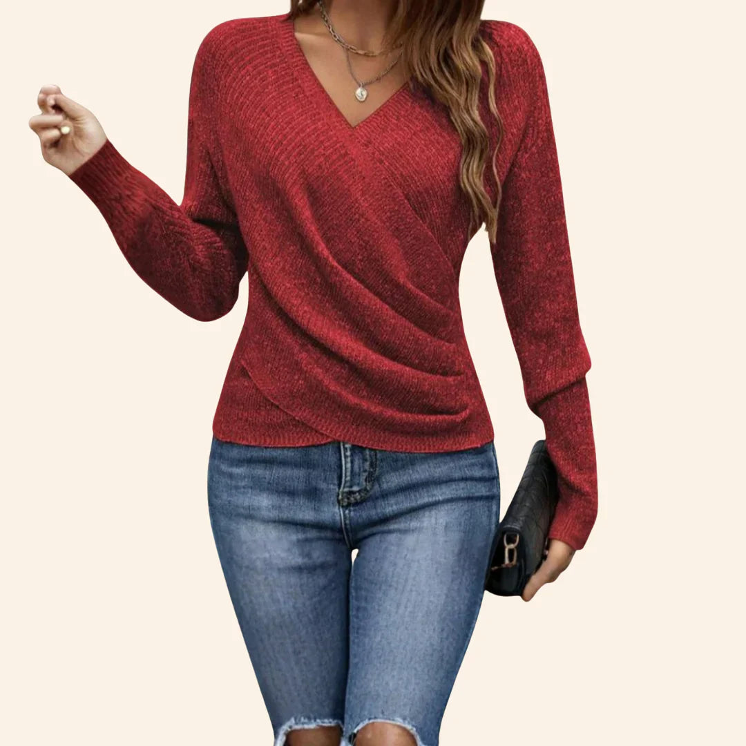 Amalya - Suéter Elegante De Algodón Cruzado