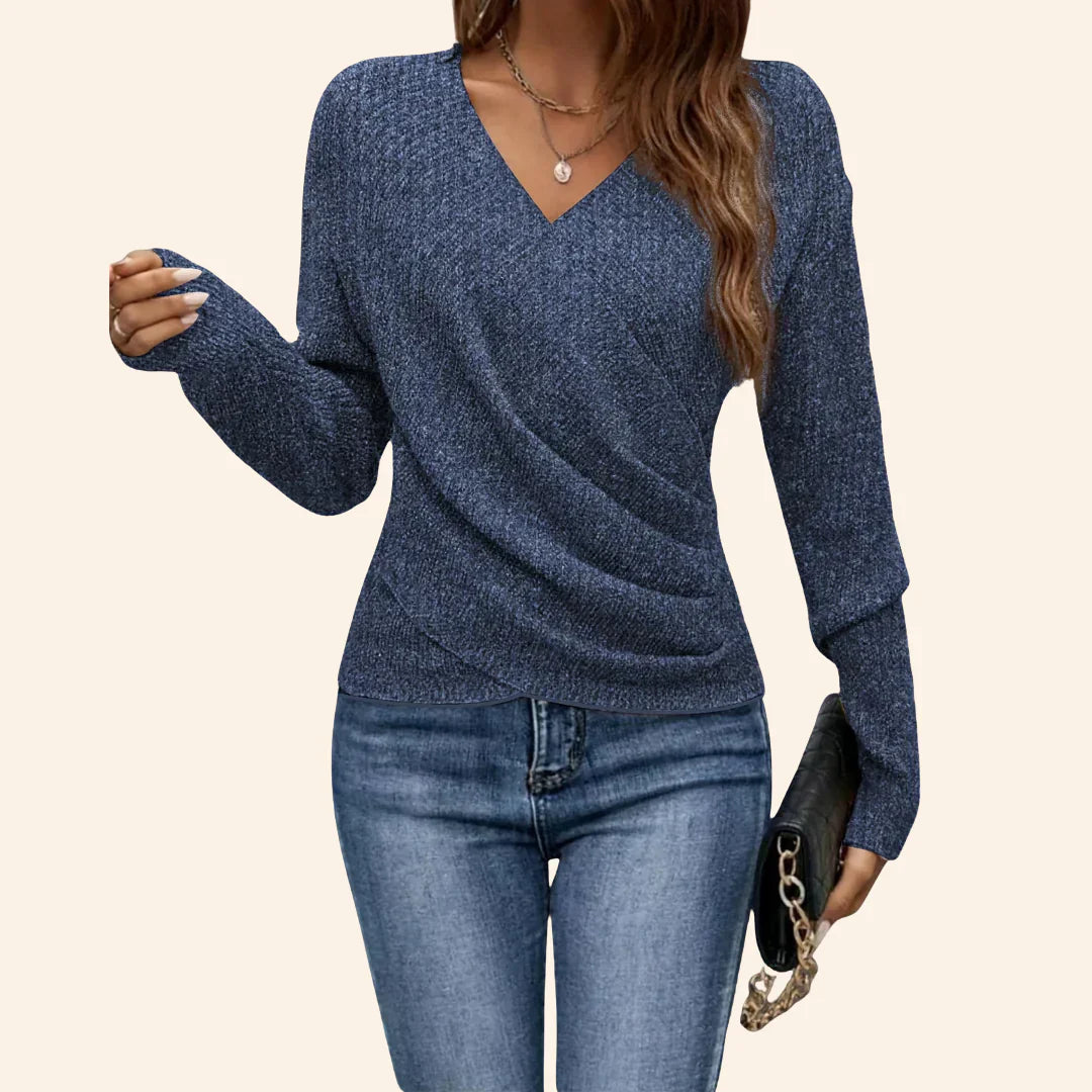 Amalya - Suéter Elegante De Algodón Cruzado