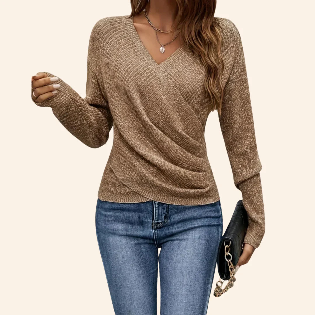 Amalya - Suéter Elegante De Algodón Cruzado