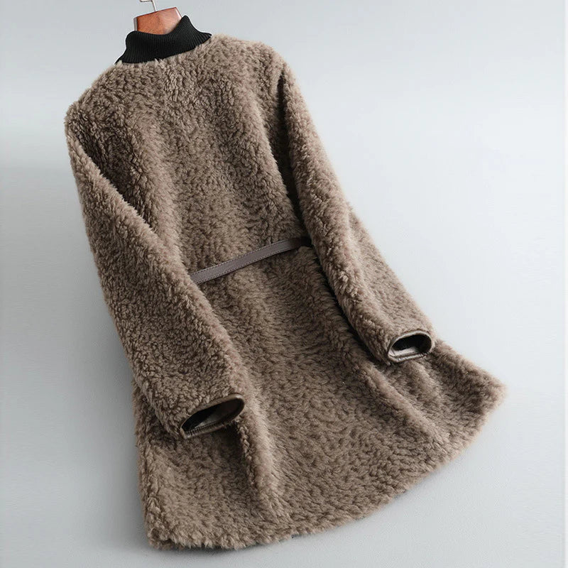 Elara - Elegantní Kabát Z Plyšové Merino Vlny