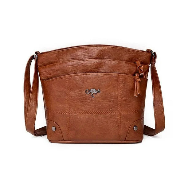 Celya - Bolso Bandolera de Cuero Emblema Canguro