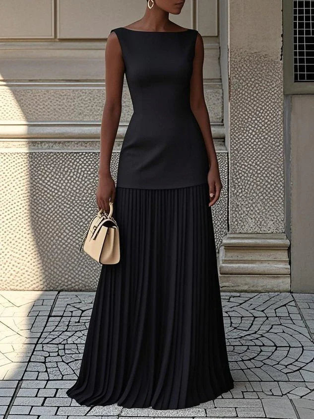 Jannat - Vestido Maxi Sofisticado con Bajo Plisado