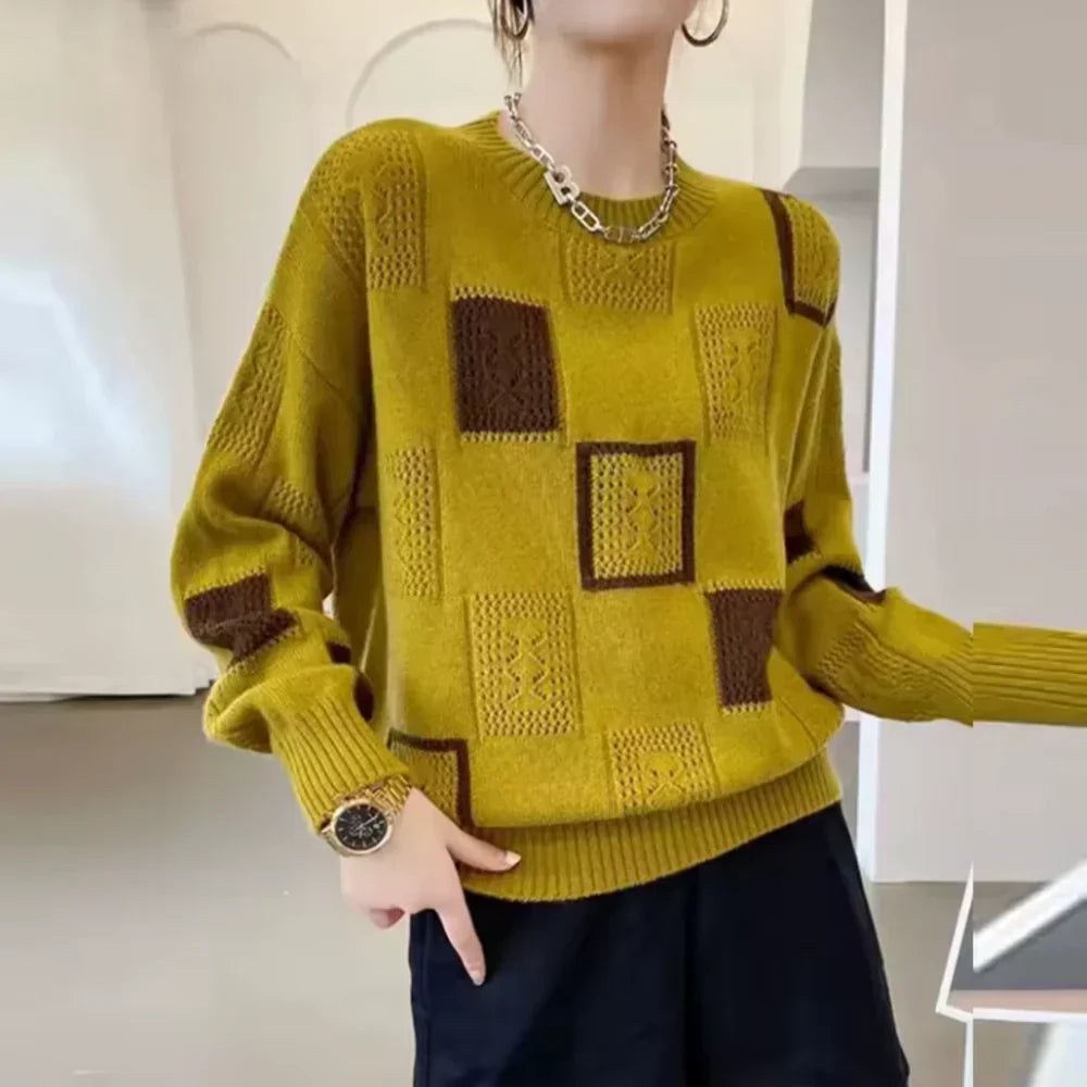Jeanne - Patchworkový Svetr Z Jemného Kašmíru