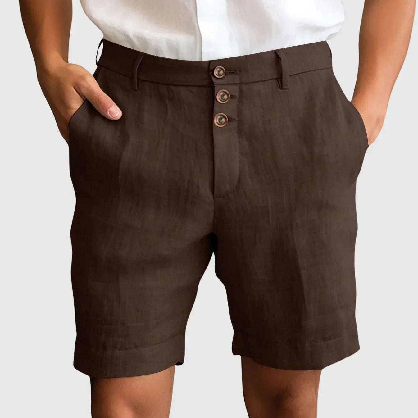Adrian - Shorts Elegantes de Lino Fino y Algodón