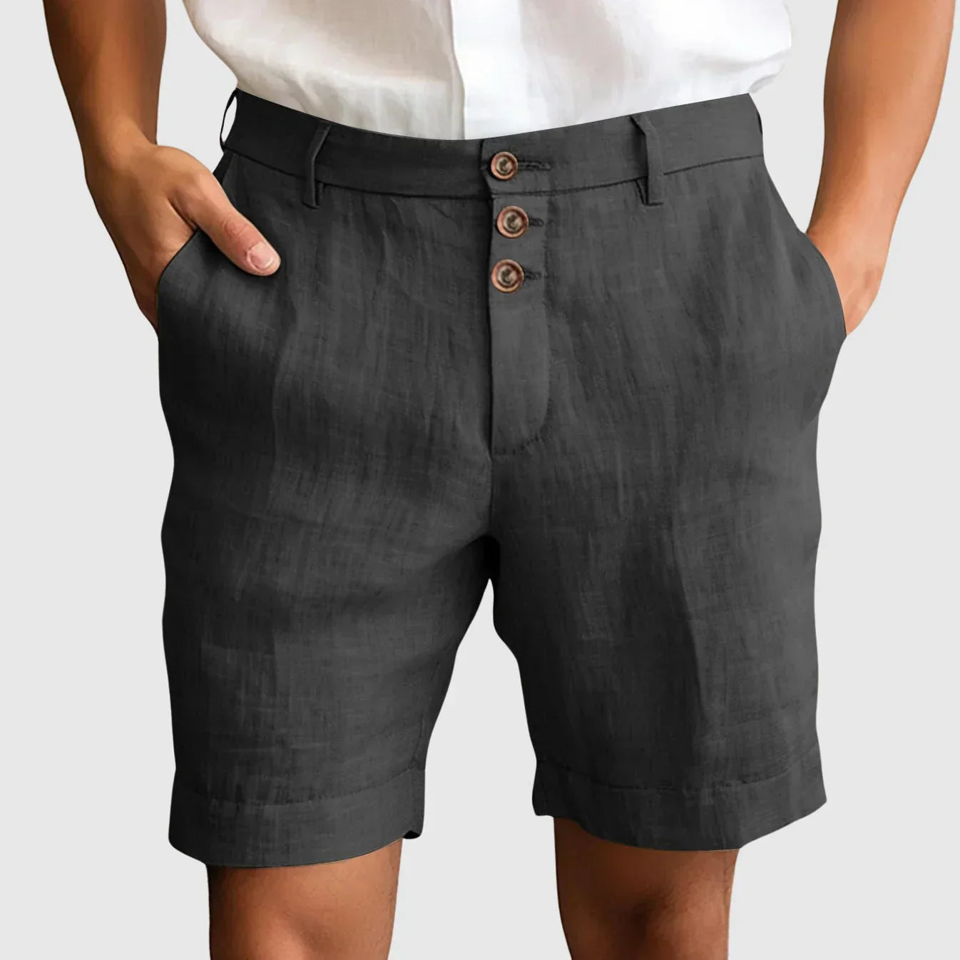 Adrian - Shorts Elegantes de Lino Fino y Algodón