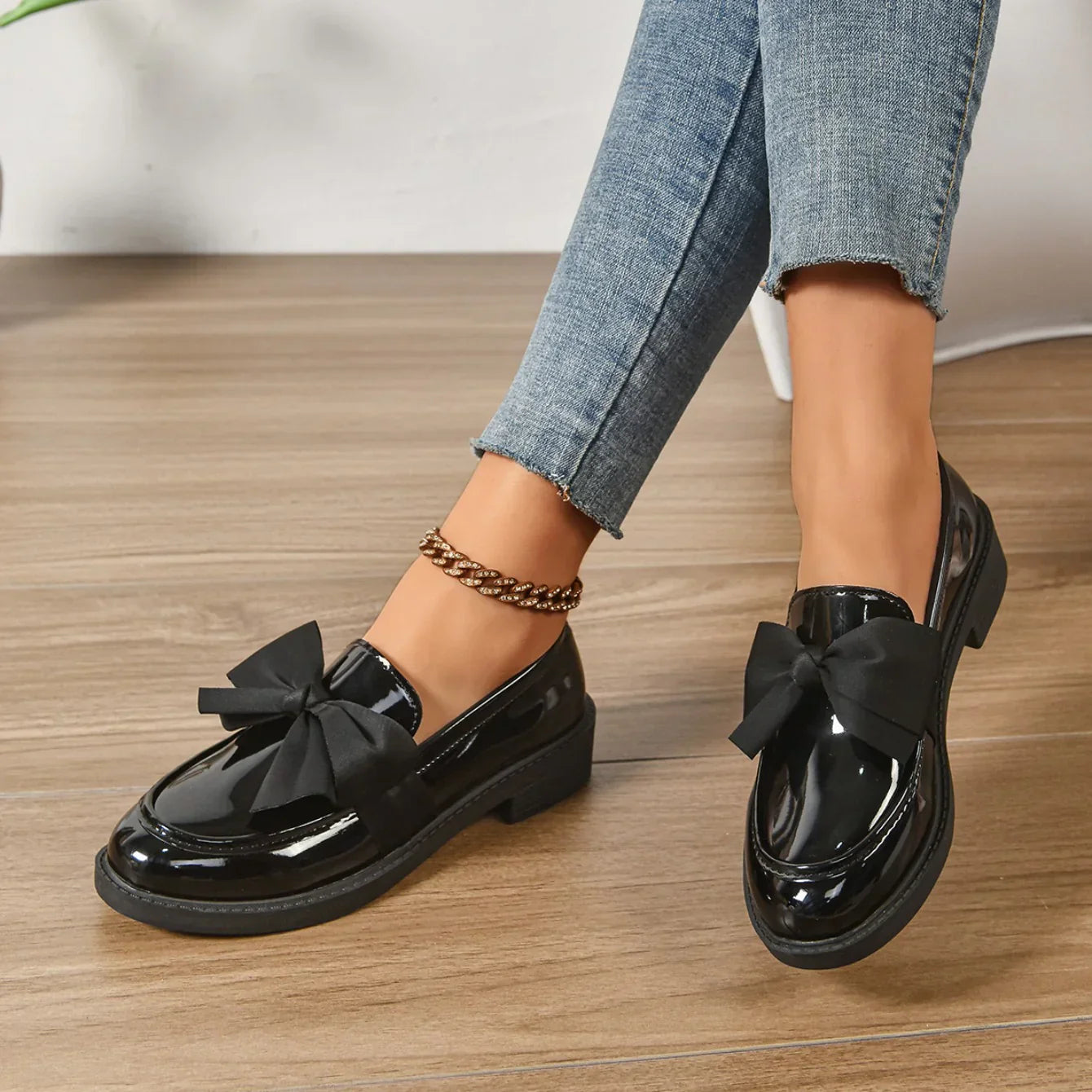 Syuzi - Mocassins Vernis à Nœud Plateforme Confort