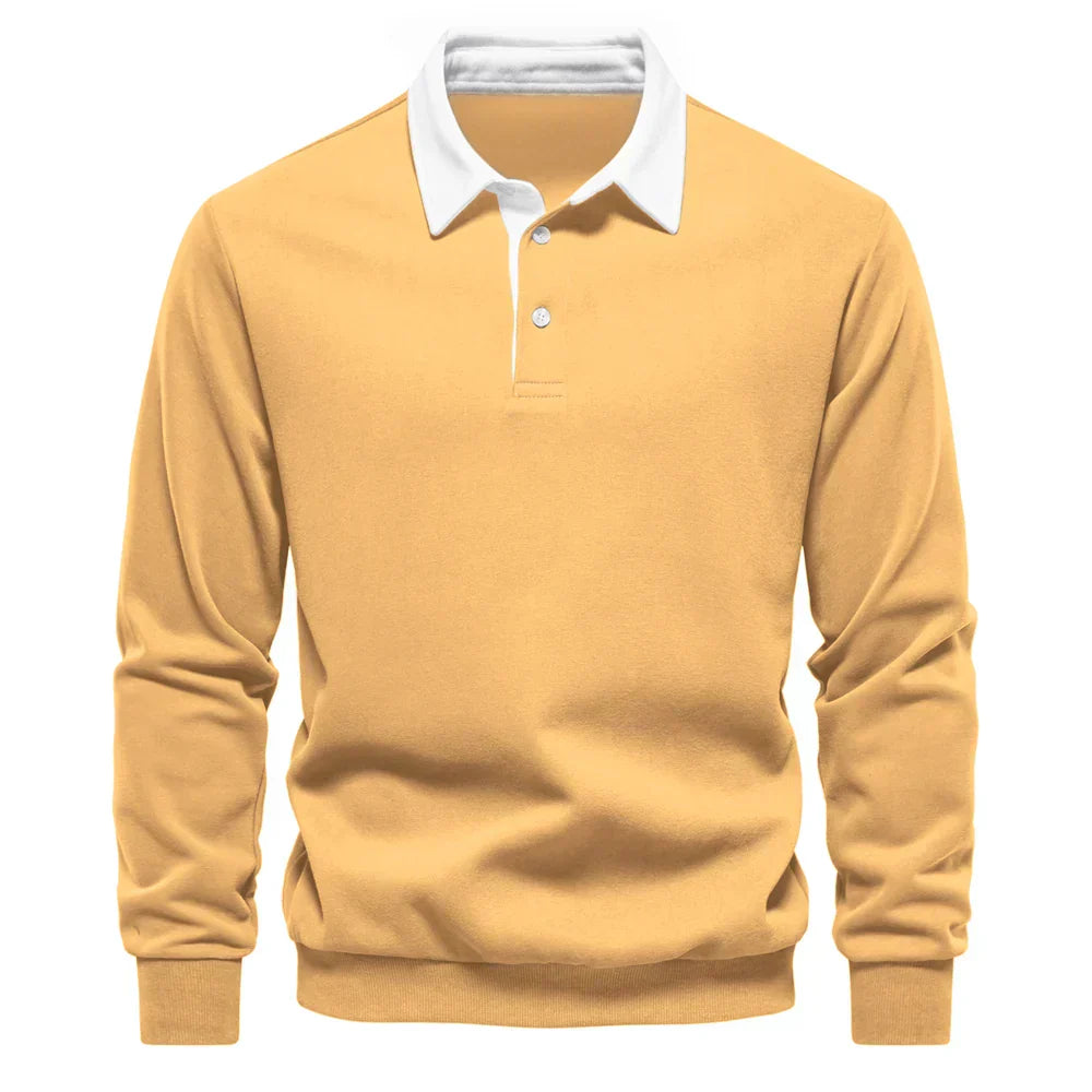 Laurent - Elegantný Zapínací Polo Sveter s Golierom