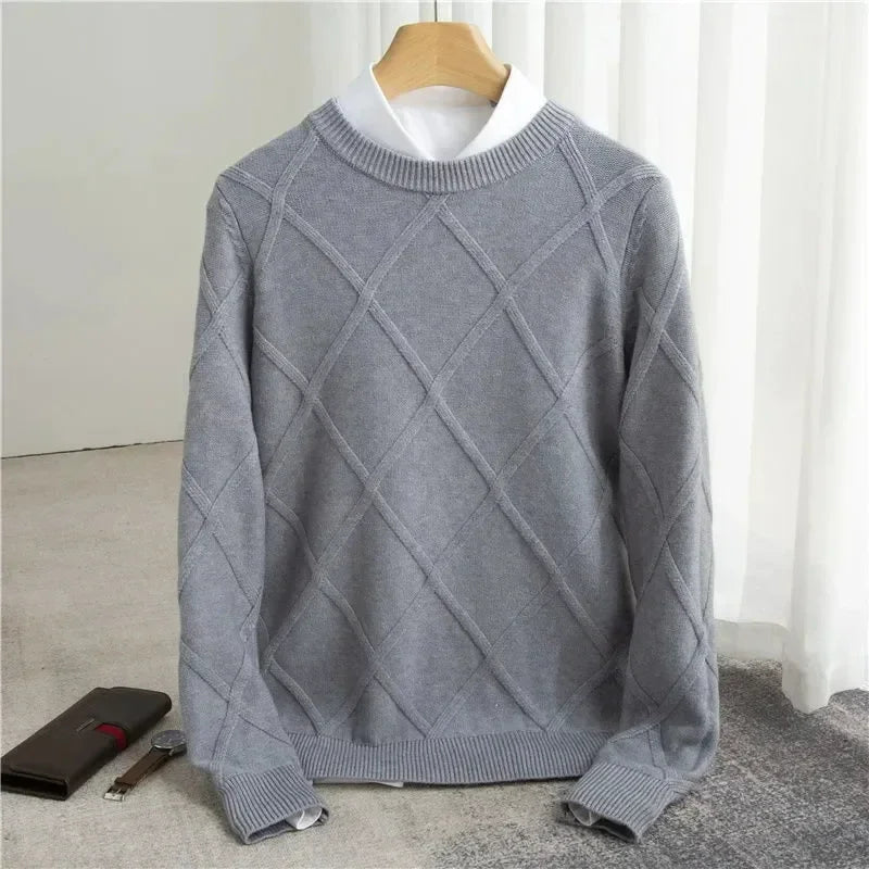 Emile - Pull Losanges en Cachemire Premium
