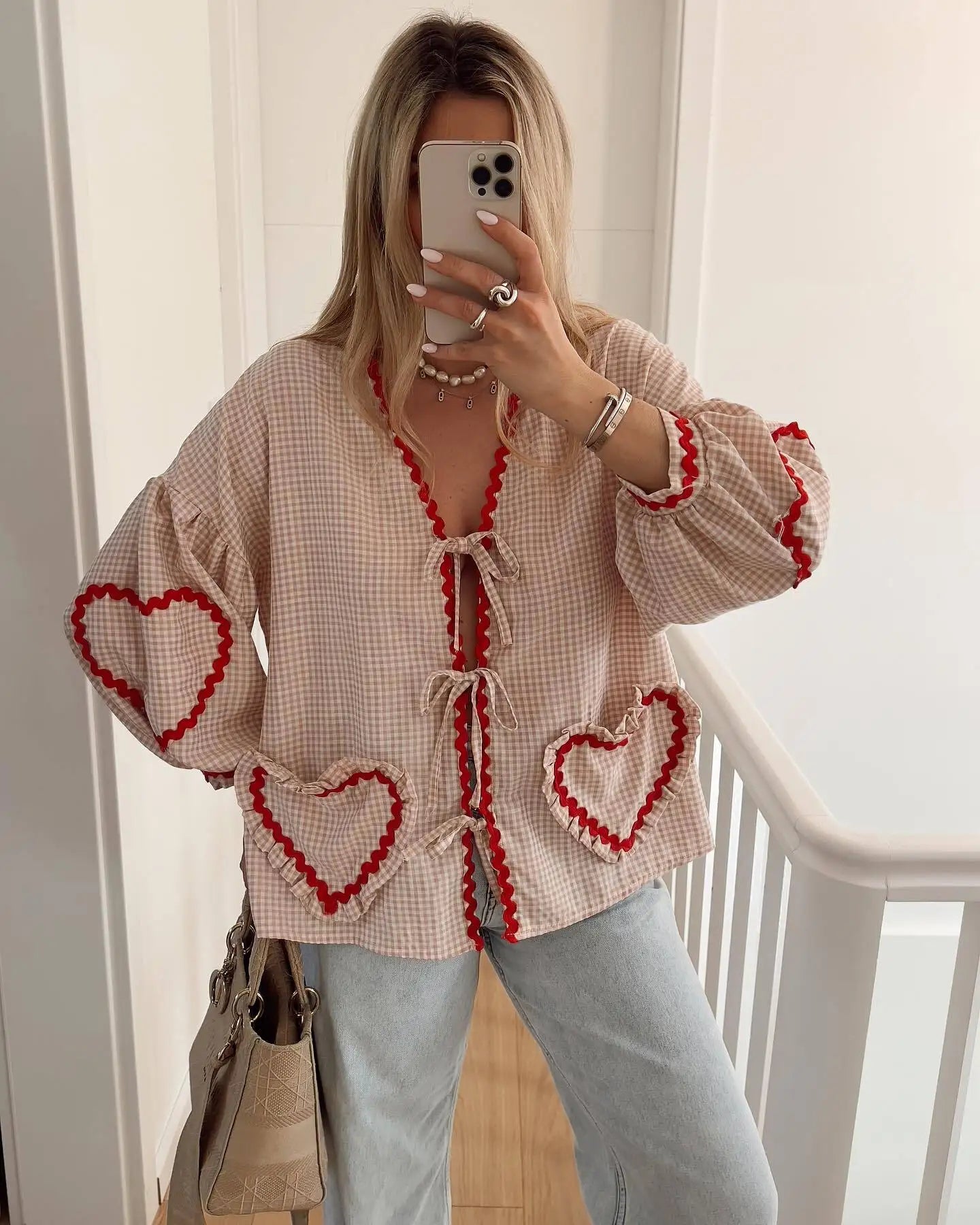 Rose - Top Girly Brodé Vintage