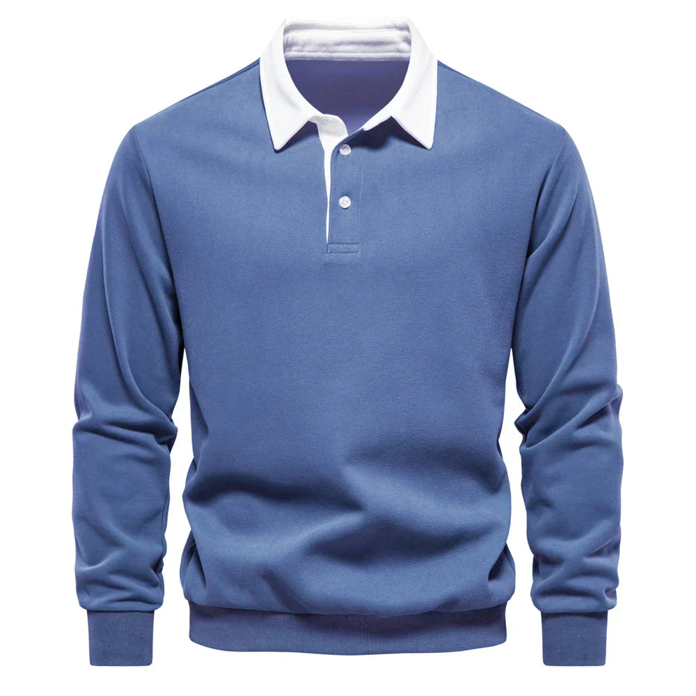 Laurent - Elegantný Zapínací Polo Sveter s Golierom