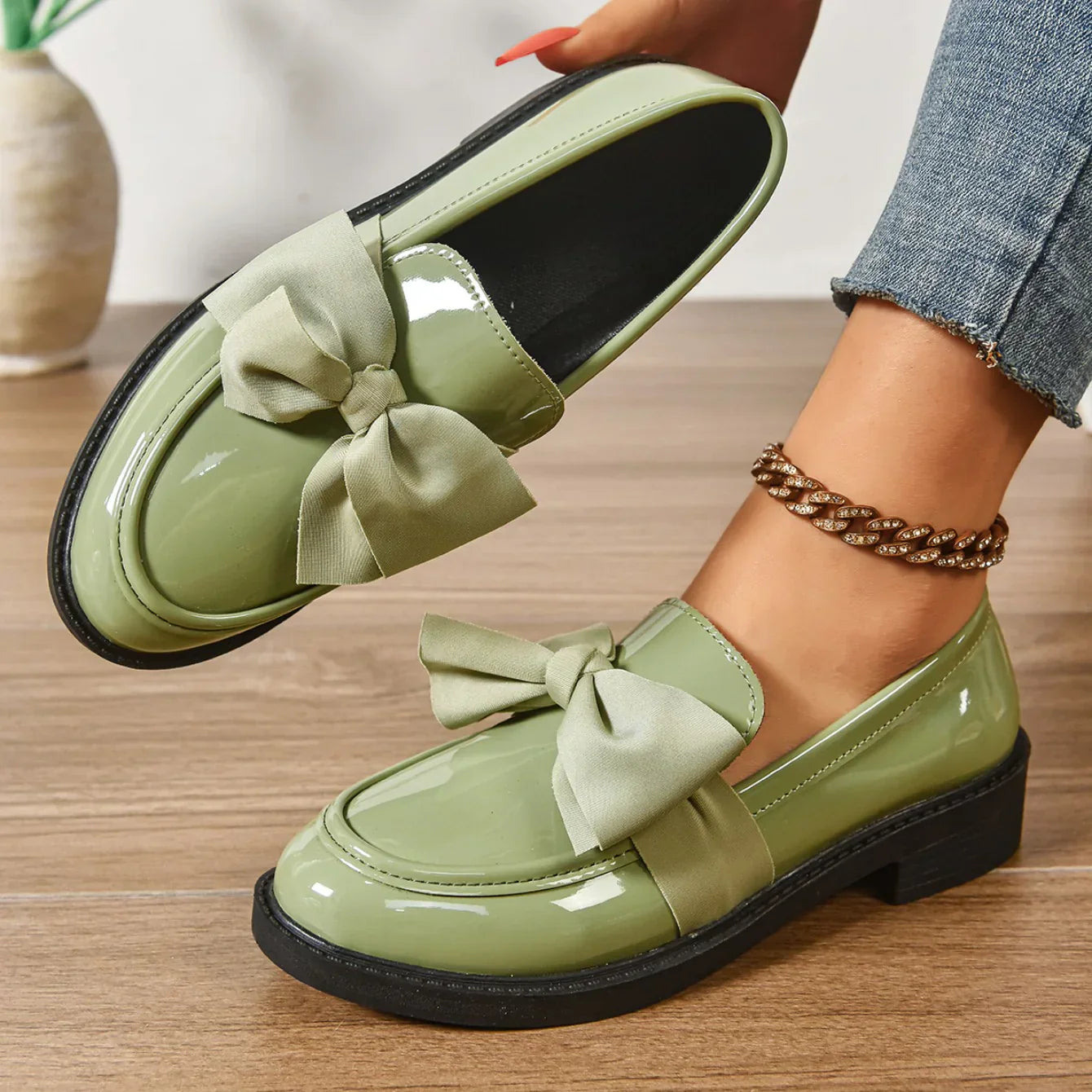 Syuzi - Mocassins Vernis à Nœud Plateforme Confort