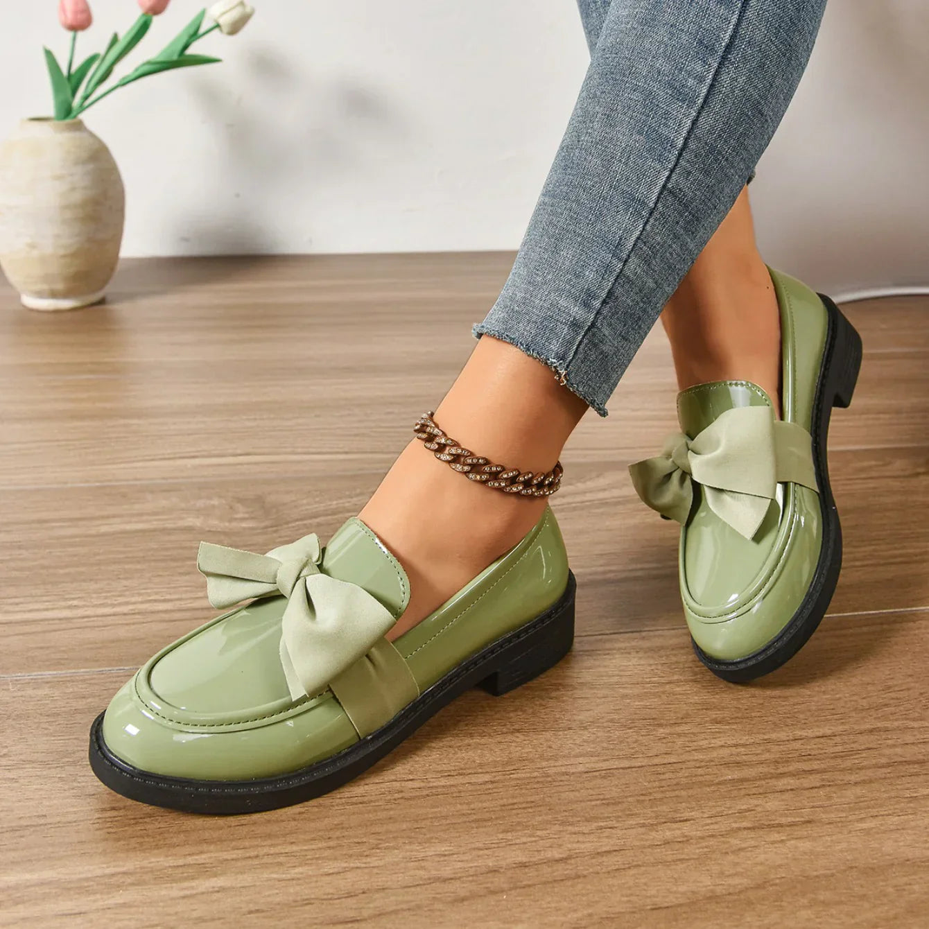 Syuzi - Mocassins Vernis à Nœud Plateforme Confort
