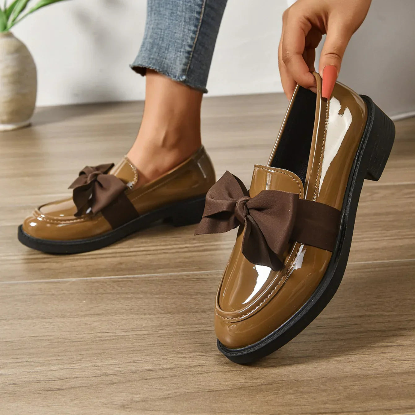 Syuzi - Mocassins Vernis à Nœud Plateforme Confort