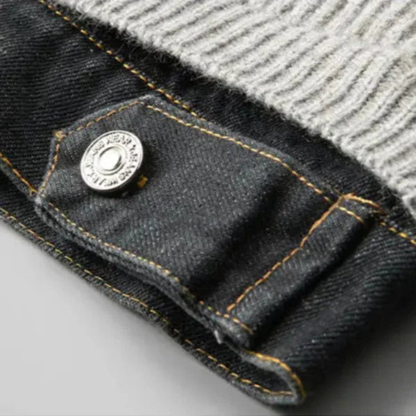 Brayan - Veste Côtelée Laine et Denim Premium