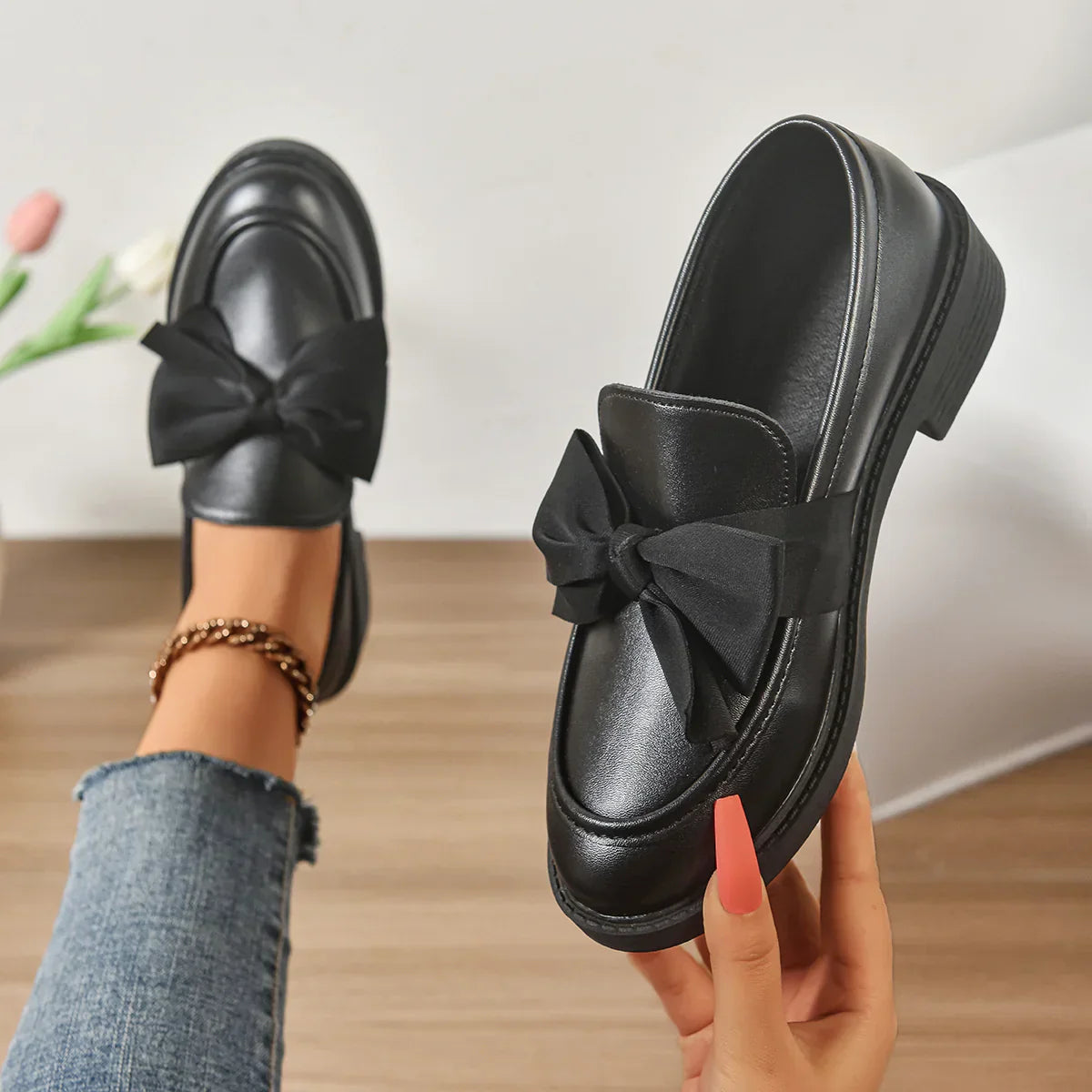 Syuzi - Mocassins Vernis à Nœud Plateforme Confort
