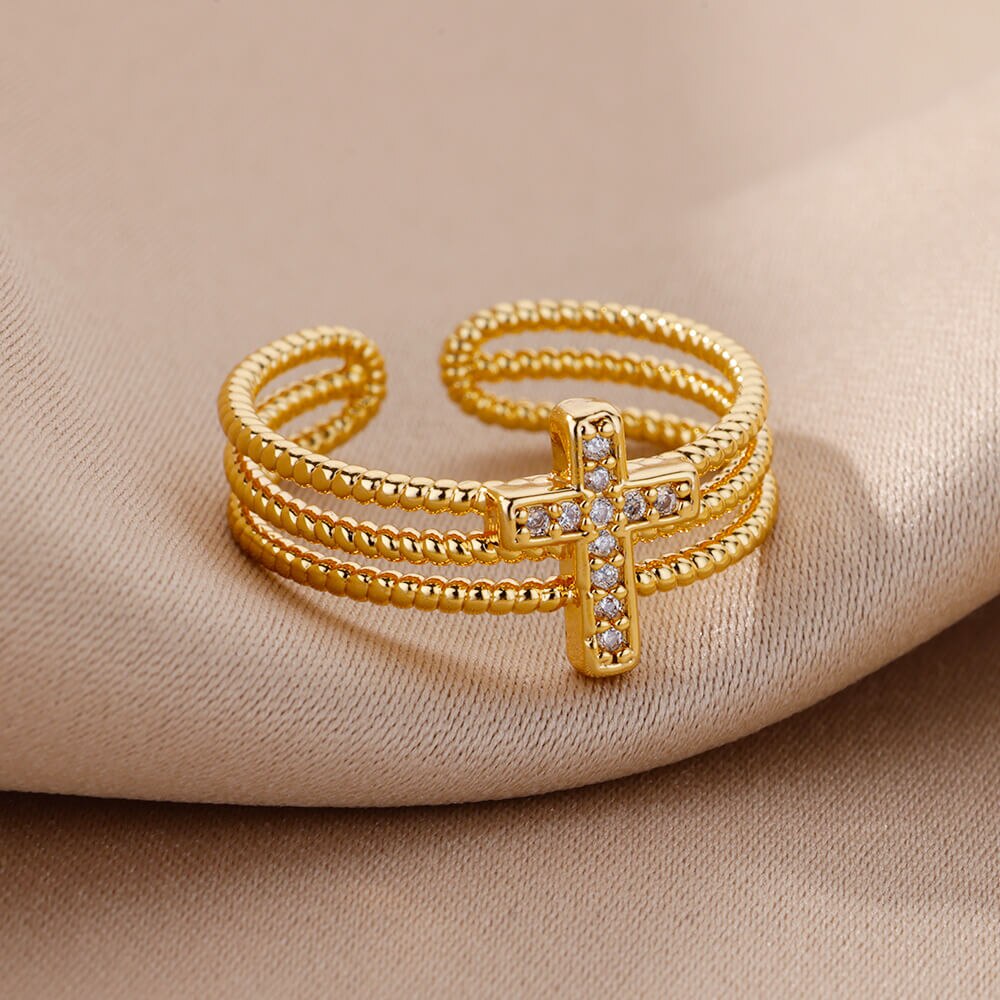 Manila - Bague Croix Ajustable