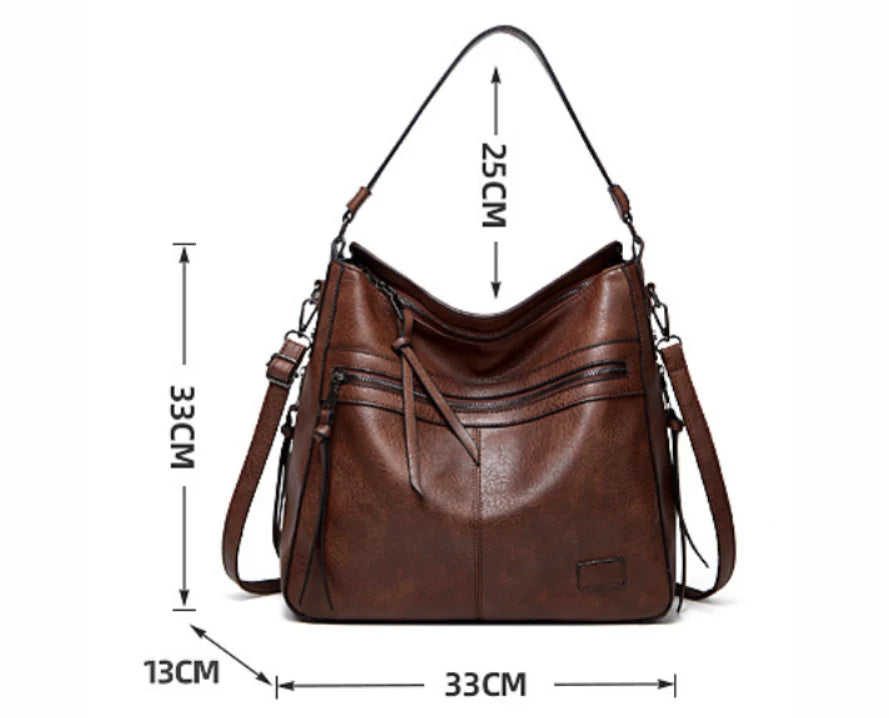 Idil - Bolso Hobo Amplio Estilo Vintage de Cuero
