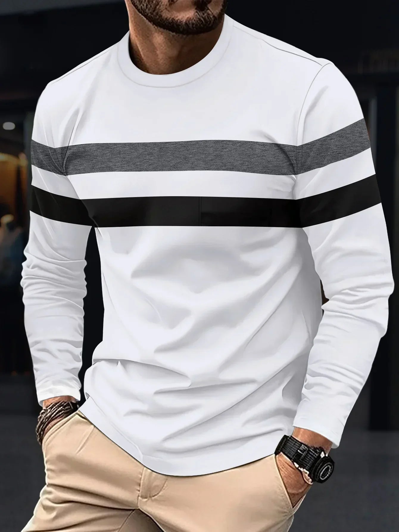 Liam - Sweat Léger Tricolore Manches Longues