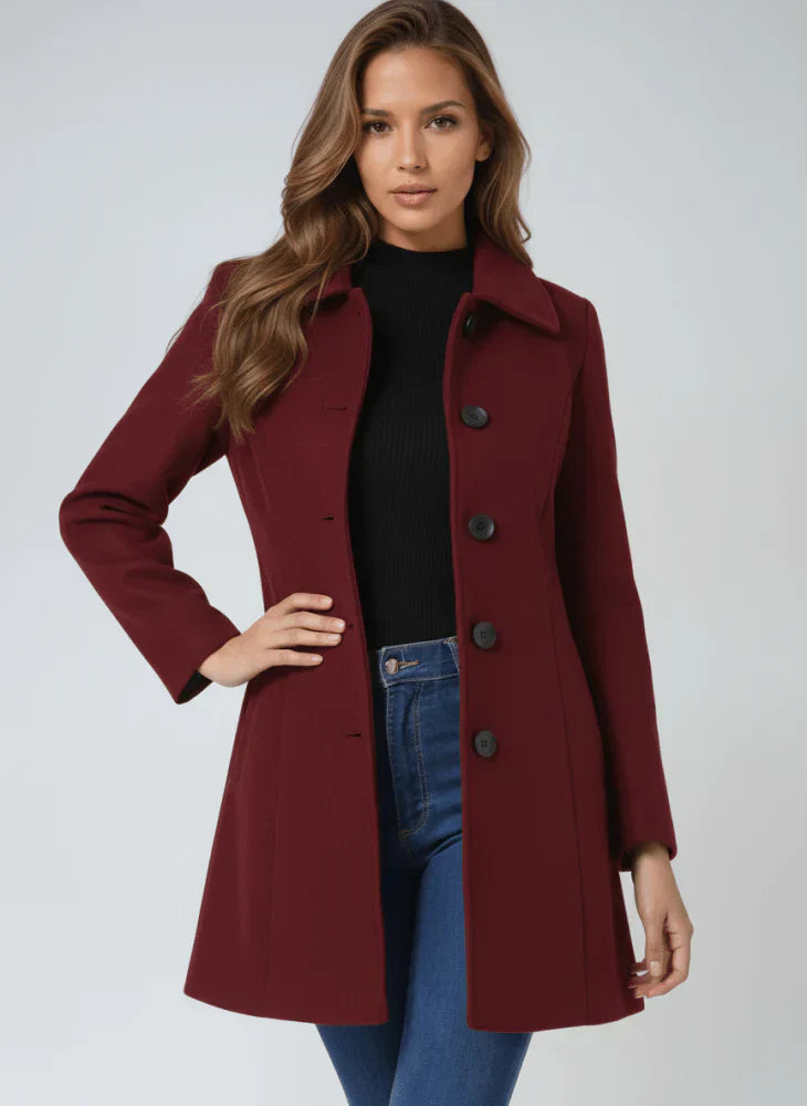 Stacy - Élégant Manteau Mi Long en Laine