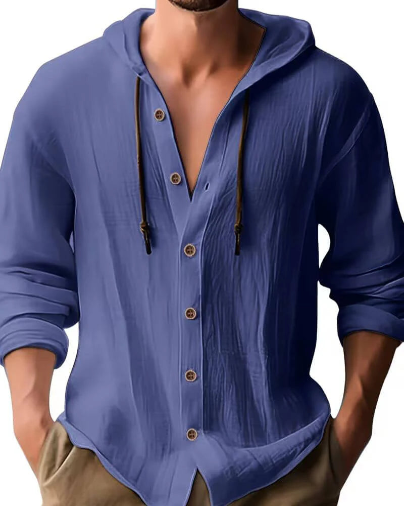 Jarell - Blusa Boho con Capucha de Lino
