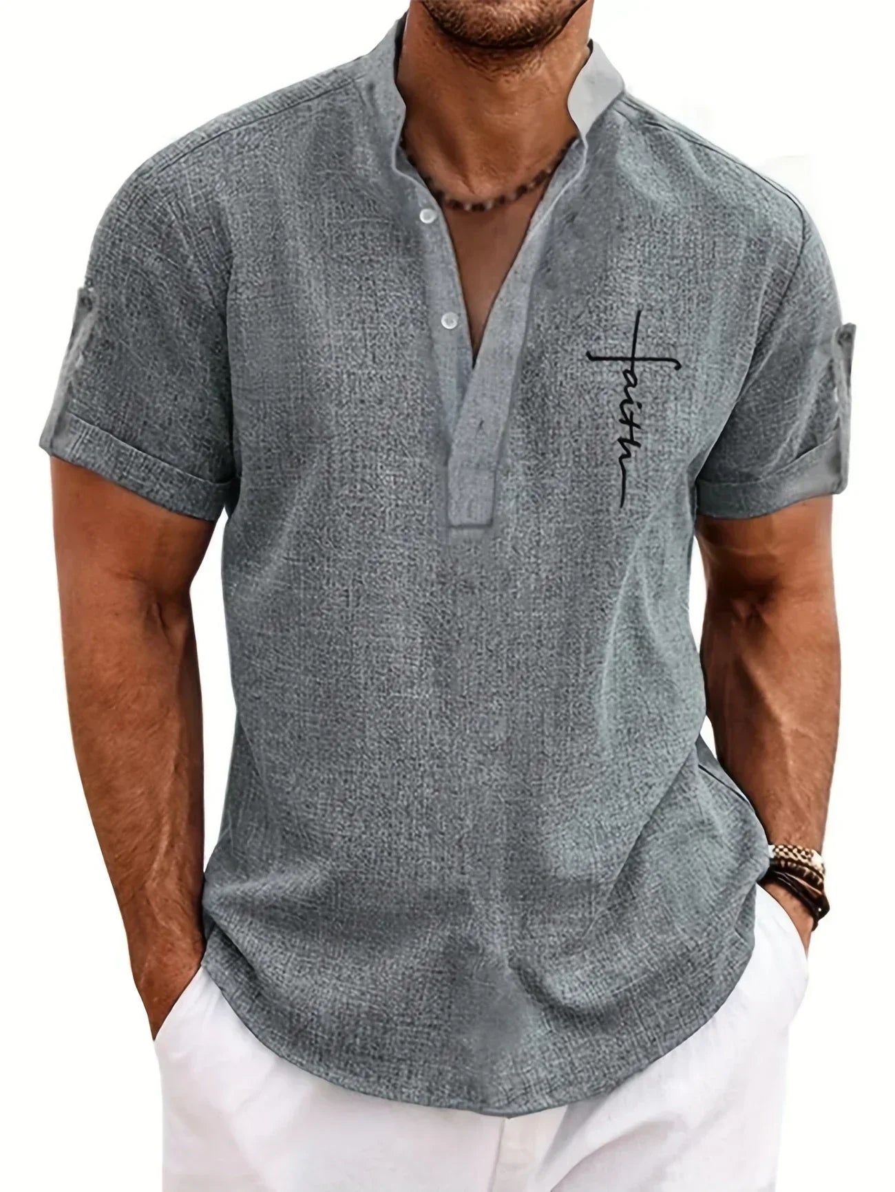 Cristiano - Camisa de Manga Corta "Faith" para Hombre
