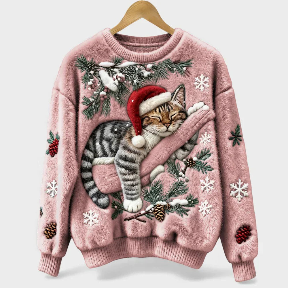 Romane - Pull Chat de Noël Ultra Doux