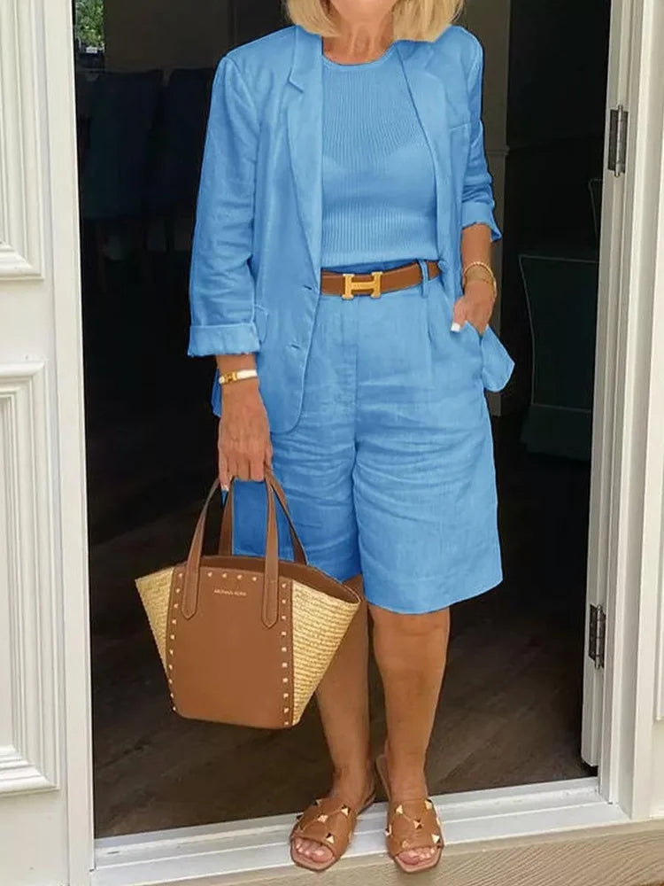 Catherine - Traje de Lino Elegante