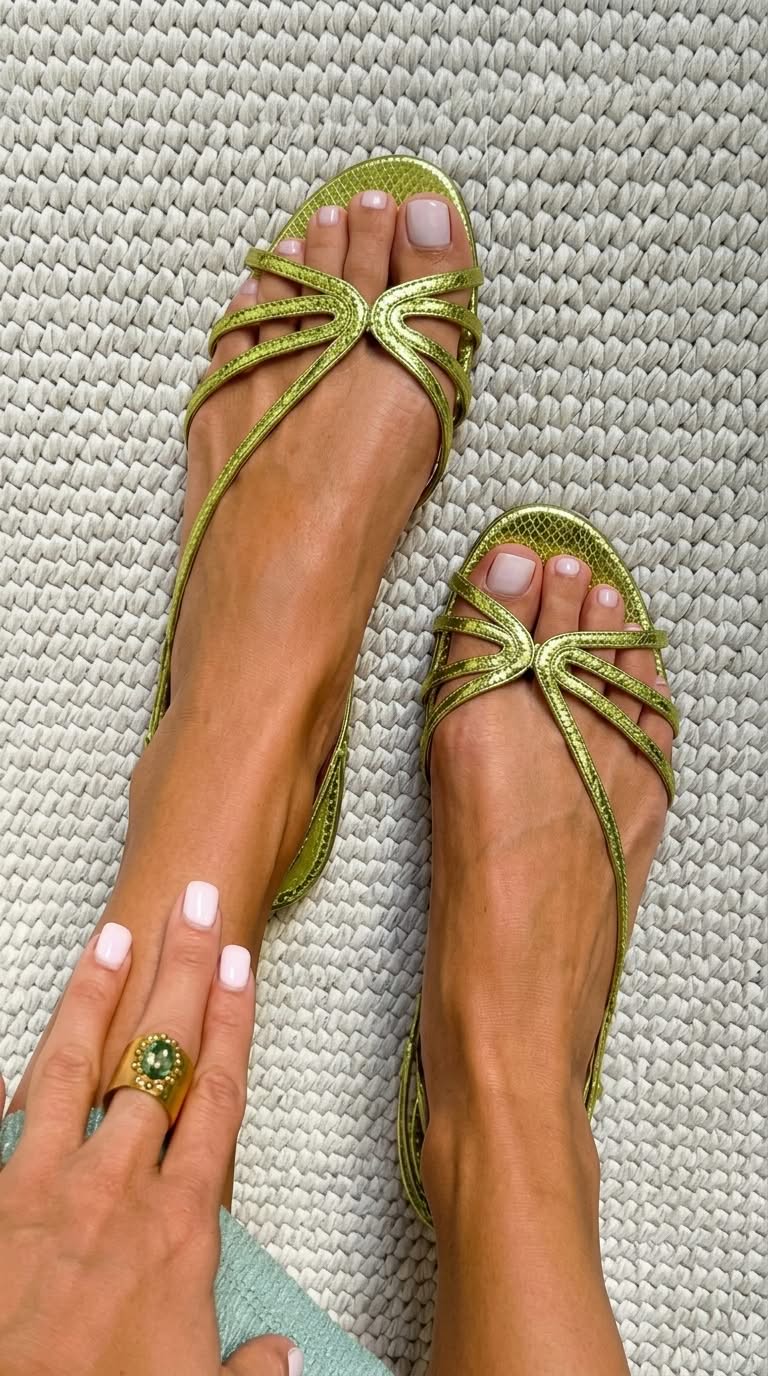 Margarida - Sandalias Elegantes de Charol Metálicas Femeninas