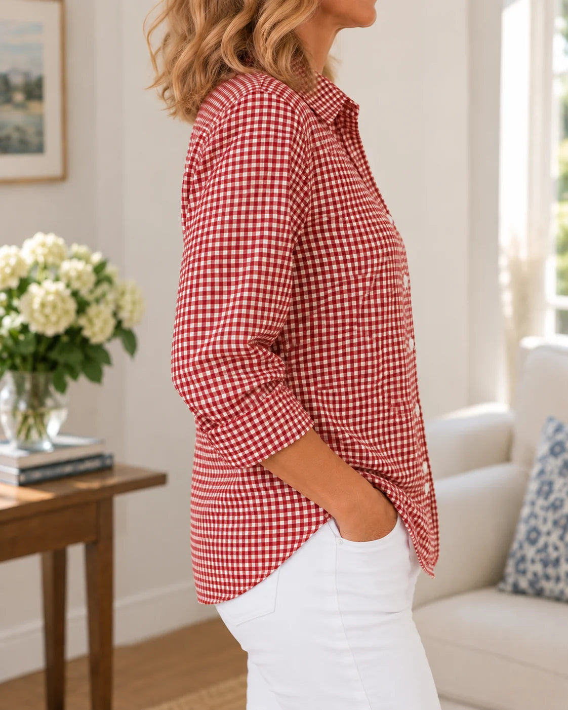 Adelie - Camisa de Algodón Atemporal a Finas Rayas
