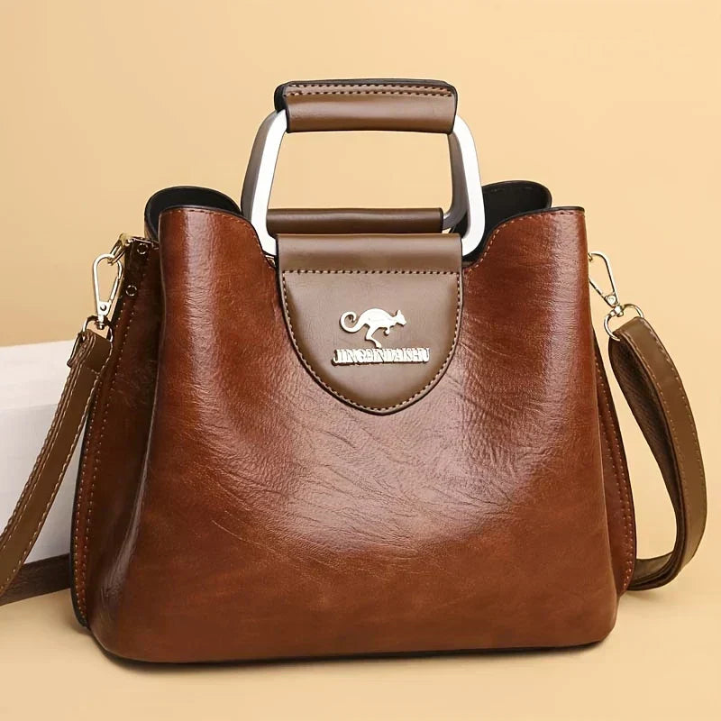 Yona - Bolso Tote de Cuero Compacto Clásico Kanguru