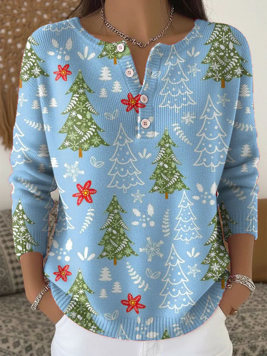 Noélise - Pull de Noël Boutonné Chaud