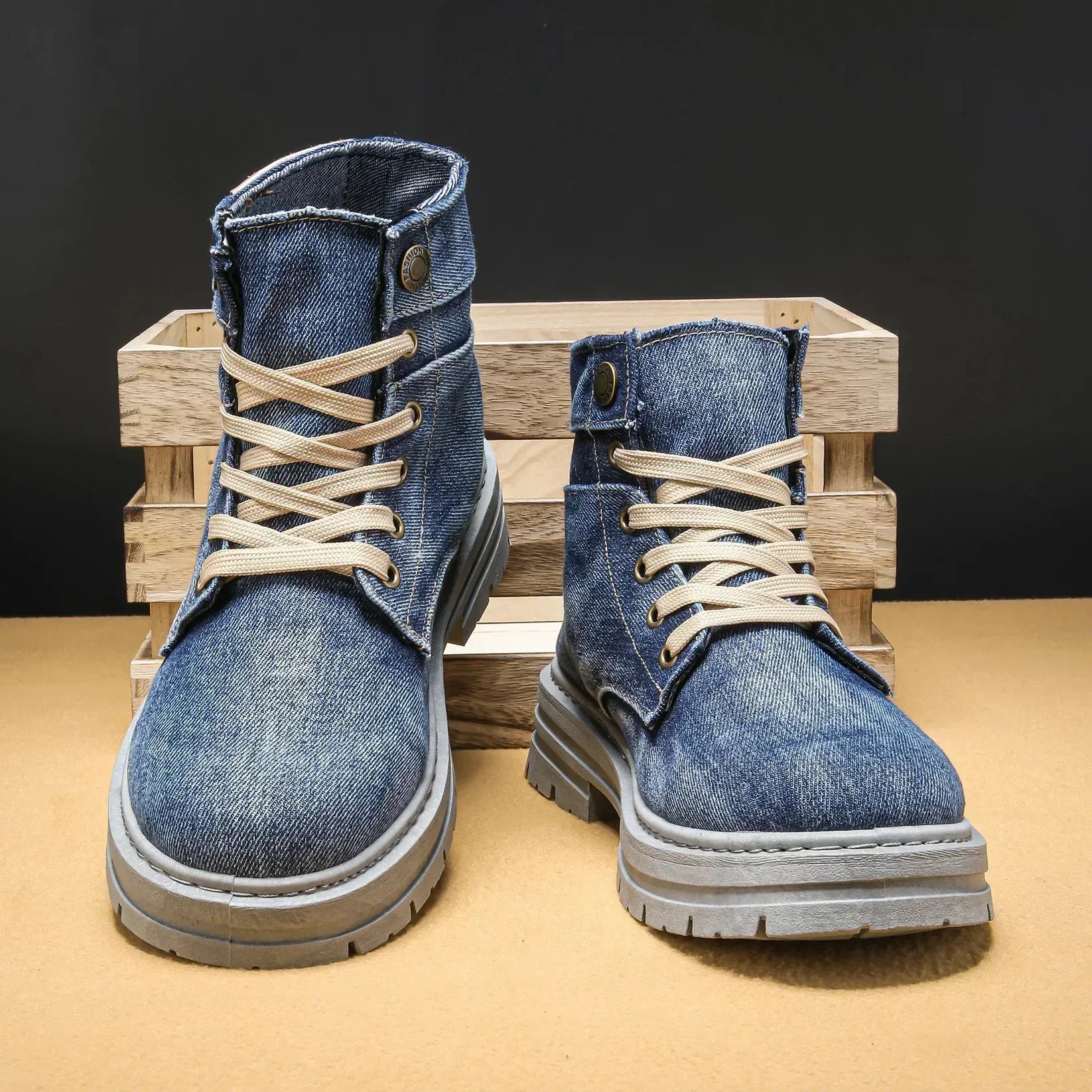 Dolovan - Premium Kvalitets Denim Snørestøvler