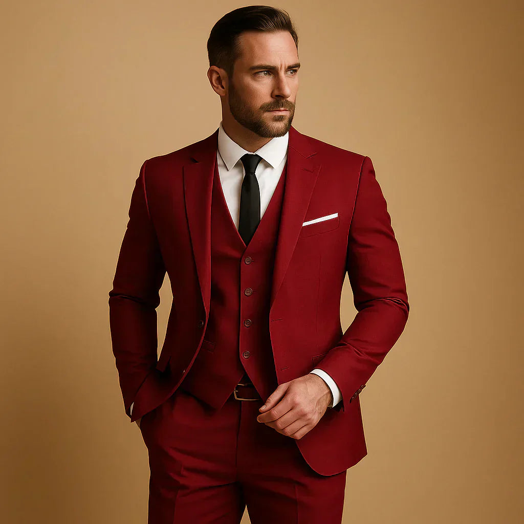 Serguei - Traje de Hombre de 3 Piezas con Chaqueta y Pantalones
