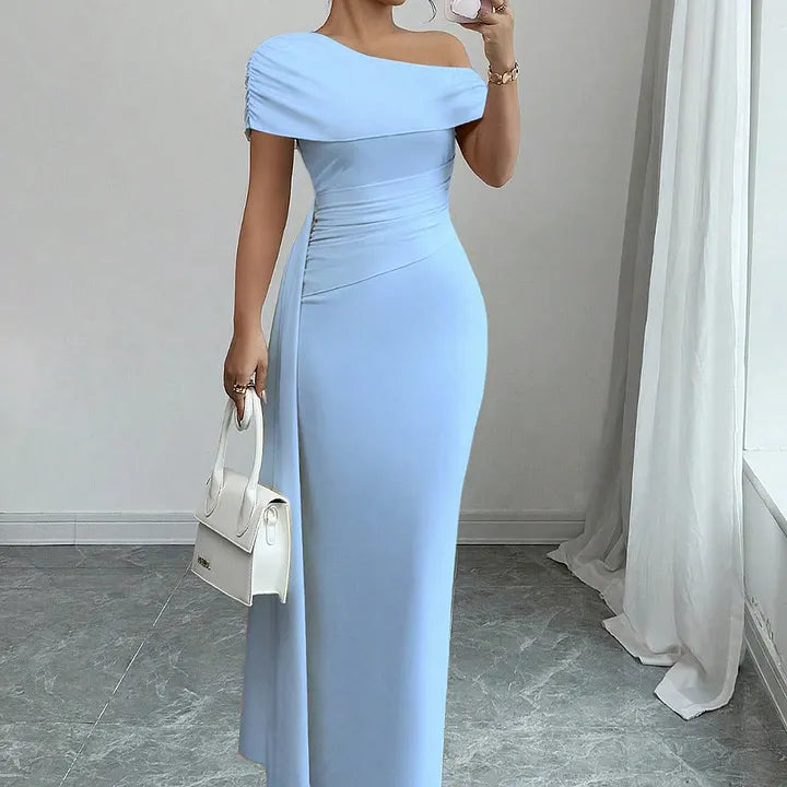 Elly - Vestido Largo de Noche Chic Drapado