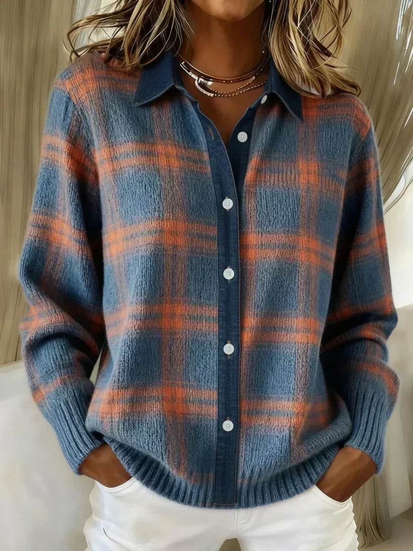 Théa - Cárdigan De Lana Acogedor Estilo Camisa