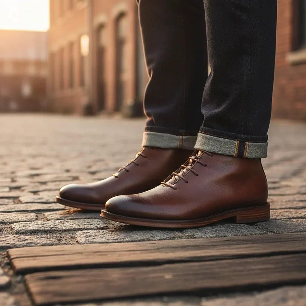Robbin - Botas De Cuero Hechas A Mano Con Cuero Natural