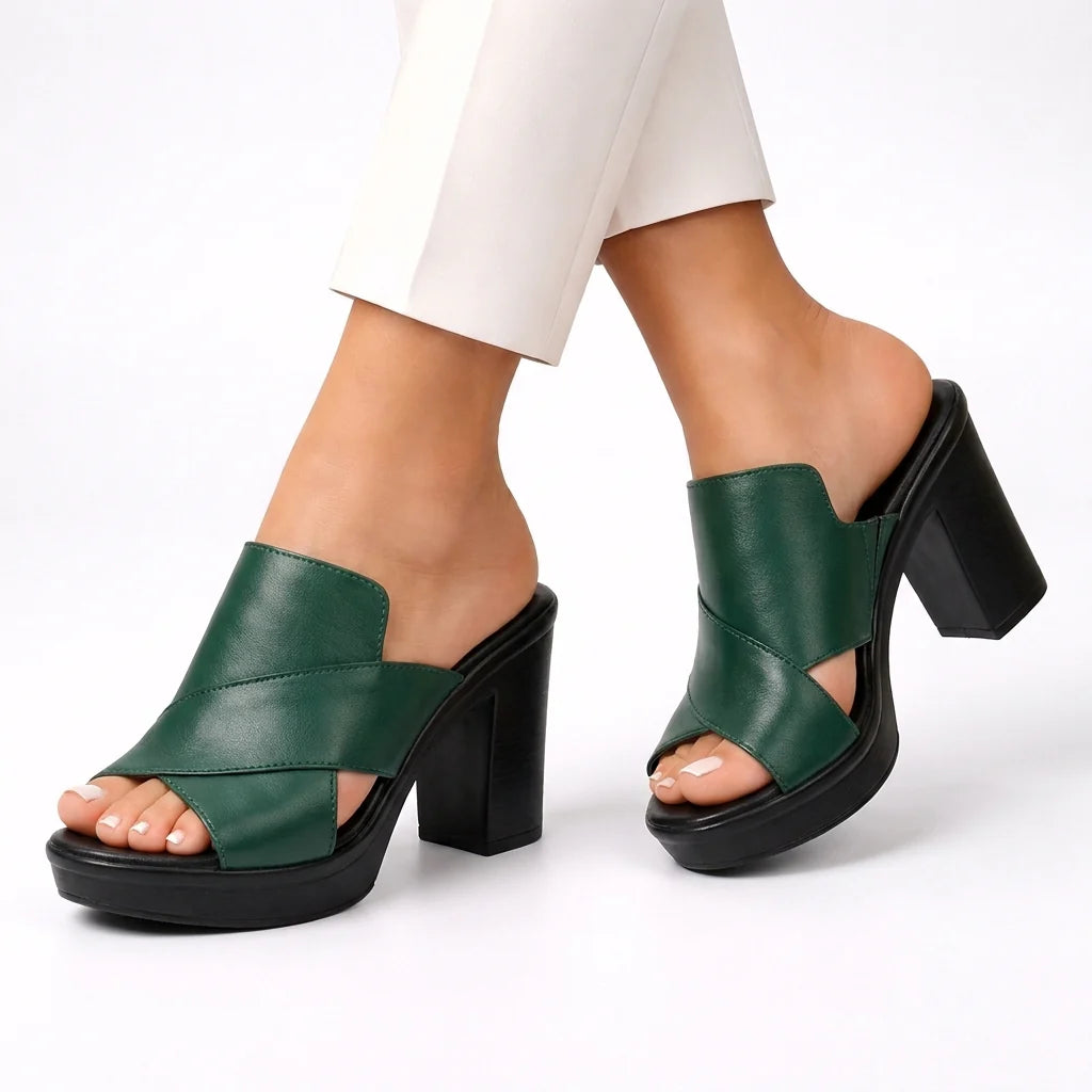 Nesrine - Sandalias Elegantes de Tacón Ancho Cómodo