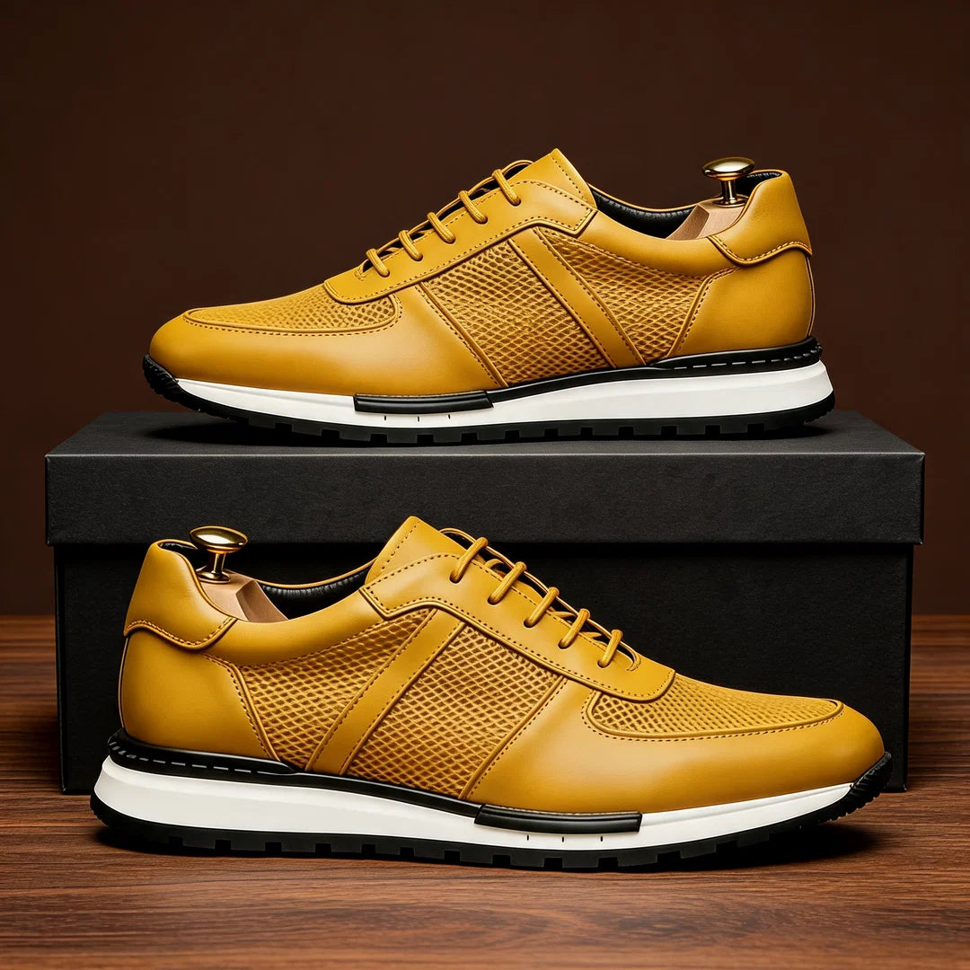 Nils - Zapatillas Masculinas Cómodas Ortopédicas de Cuero