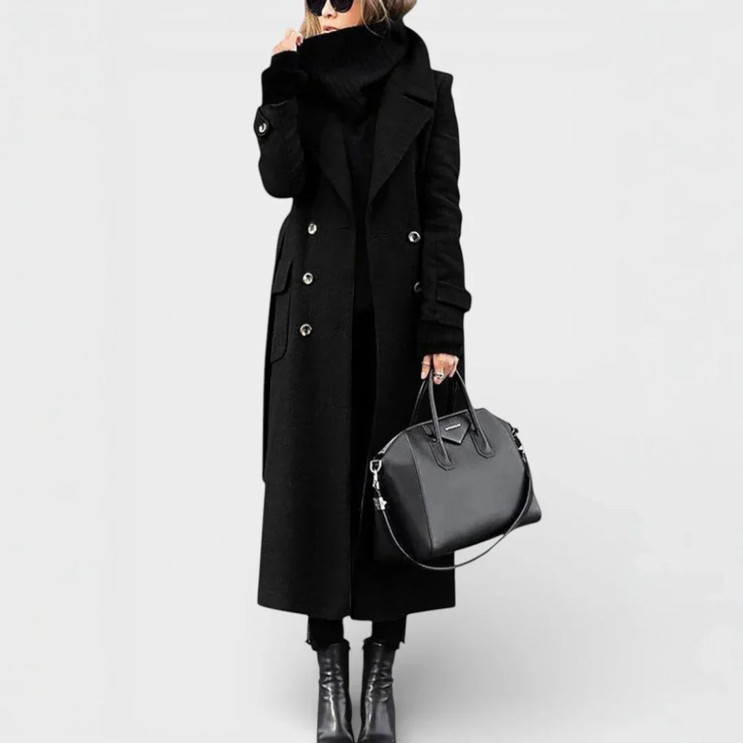 Estela - Long Manteau en Laine Chic Intemporel