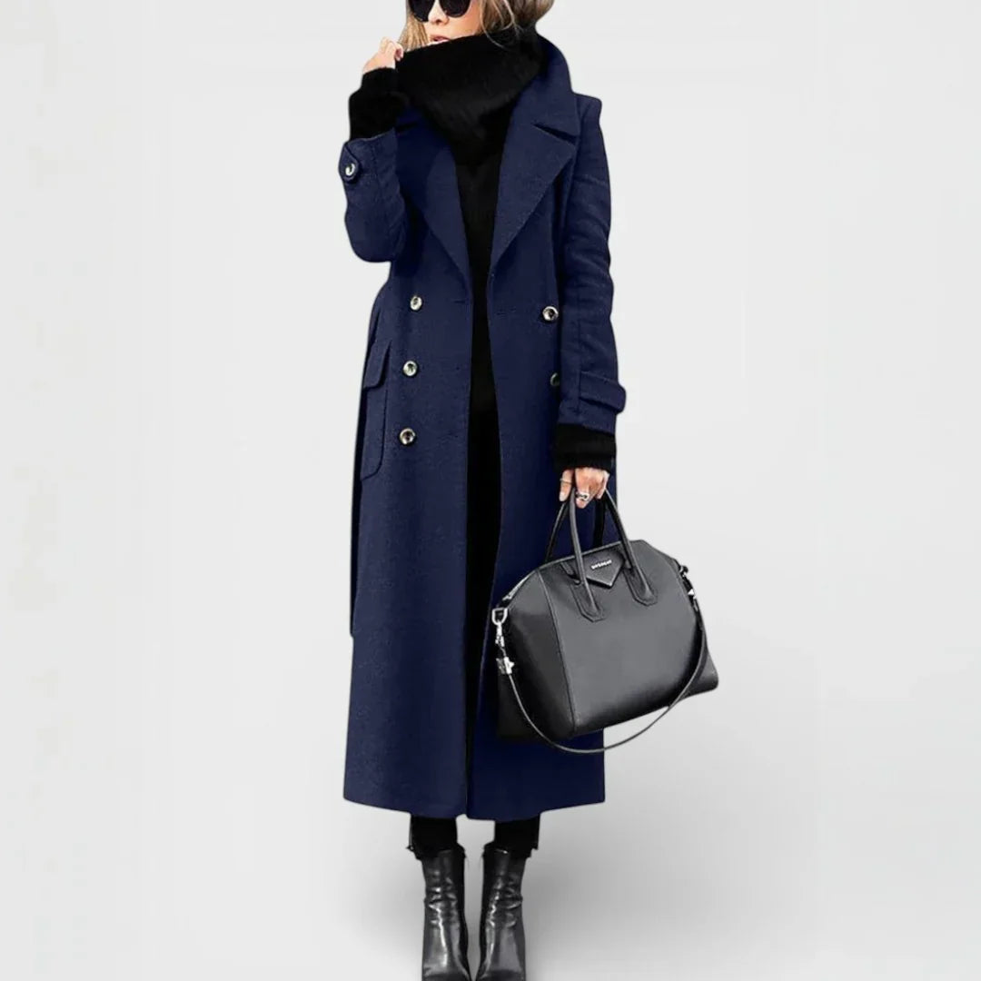 Estela - Long Manteau en Laine Chic Intemporel