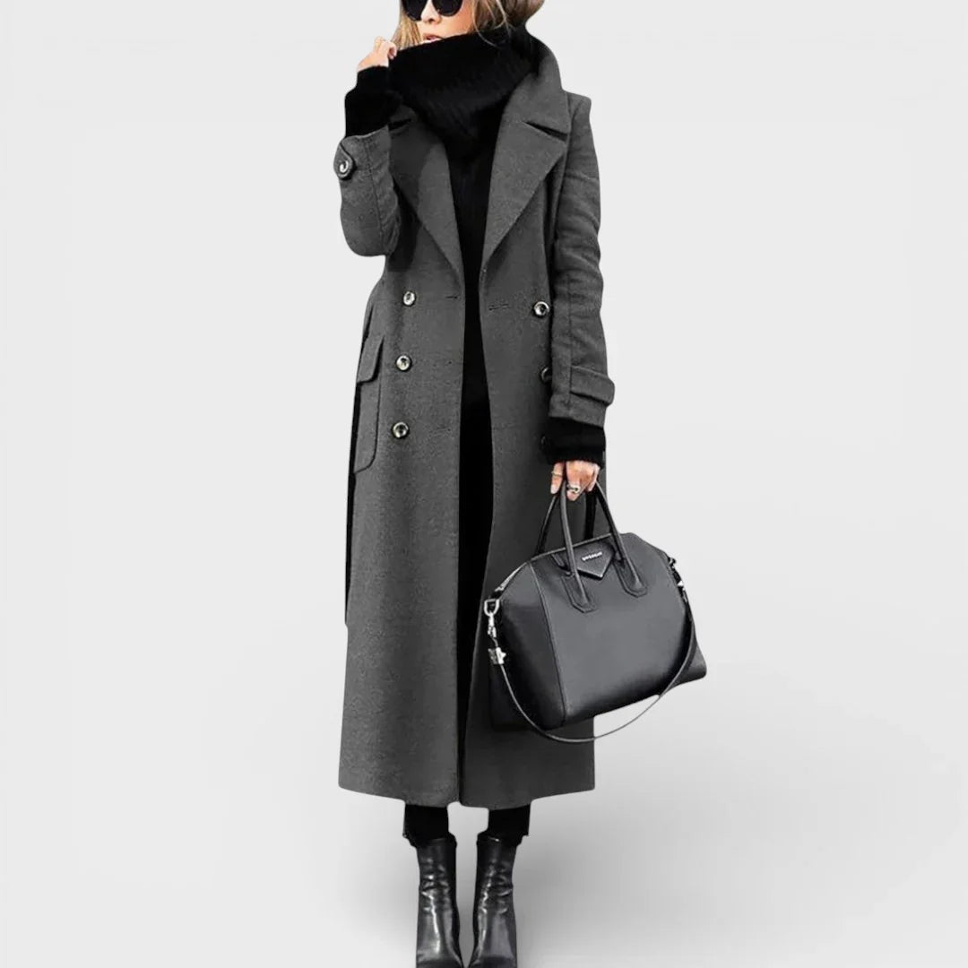 Estela - Long Manteau en Laine Chic Intemporel