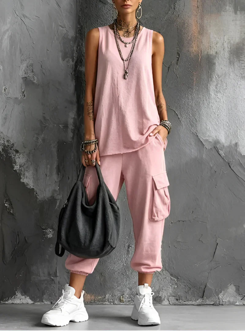 Lubiana - Conjunto Sport Casual con Bolso de Algodón