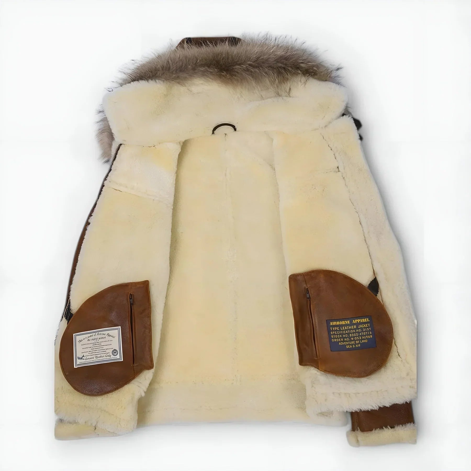 Arsen - Abrigo de Invierno de Alta Moda de Cuero con Capucha y Piel