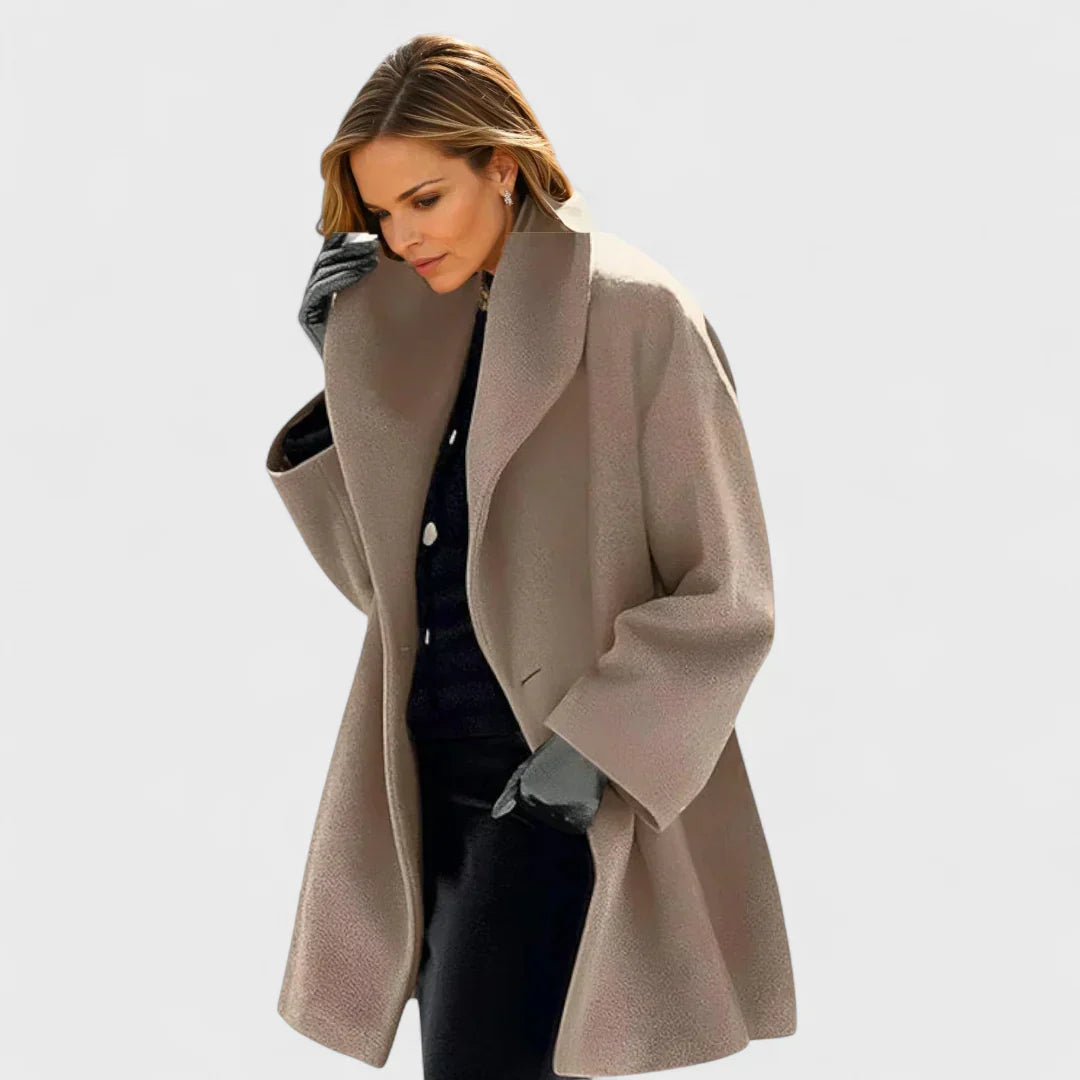 Constance - Elegantní Polodlouhý Vlněný Kabát