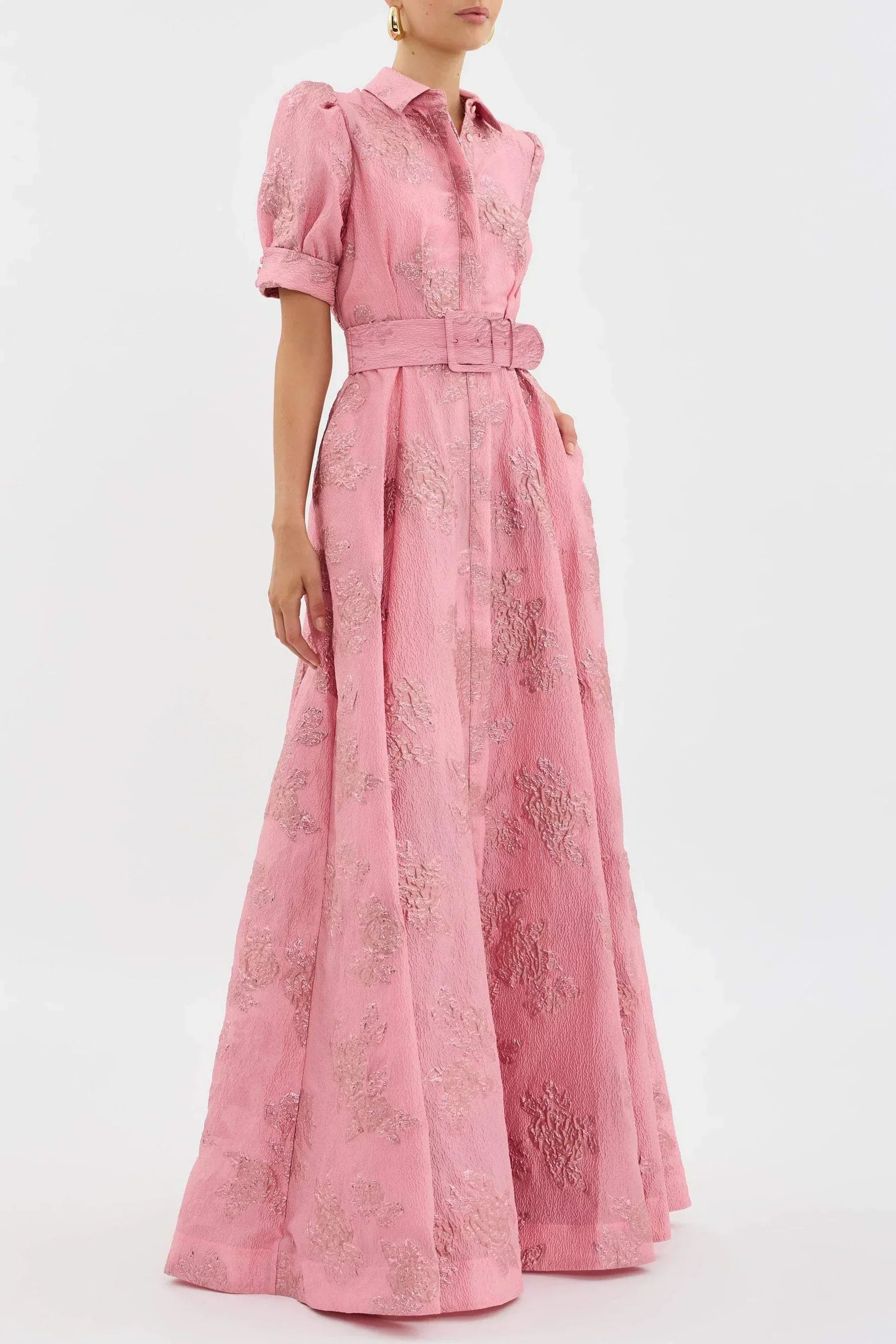 Bethany - Robe Couture Brodée à Ceinture
